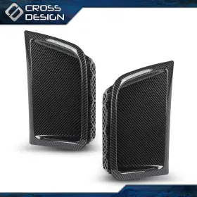 Big040418 Crossdesign 1 Pair Carbon Fiber Front Bumper Side Air Vents Fits 2008-2014 Subaru Wrx Sti
