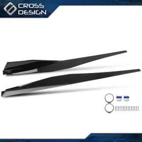 Big080504 Crossdesign Side Skirts Extension Panel Lip Gloss Black Fit For 2020-2023 Corvette C8 5vm