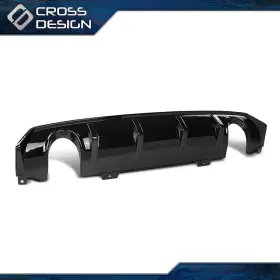 Big090802 Crossdesign Rear Bumper Lip Diffuser Splitter Spoiler Glossy Black Fit For 16-21 Honda Civic