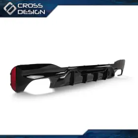 Big2025092901 Crossdesign Fits 17-23 Bmw G30 5 Series M Competition Style Gloss Black Rear Bumper Diffuser