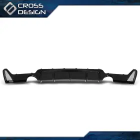 Big20260204-112 Crossdesign Rear Diffuser Lip Fits 2014-2020 Bmw F32 F33 F36 428i 435i M Sport Glossy Black