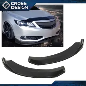 Ht-02esw0002abk Crossdesign Pair Universal Winglet Type-2 Front Bumper Lip Spoiler Splitter Diffuser Black
