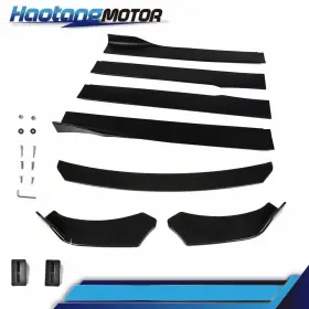 Ht-02esw0008zbk Crossdesign Universal Glossy Black Fit For Front Bumper Spoiler Lip Body Kit / Side Skirt