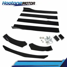 Ht-02esw0009zbk Crossdesign Fit For Front Bumper Lip Chin Spoiler Body Kit Splitter And Side Skirt Universal