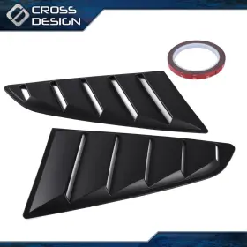 Ht-02etw1208abk Crossdesign Fit For 15-20 Ford Mustang Gt V6 Black Quarter 1/4 Window Louver Scoop Cover Usa