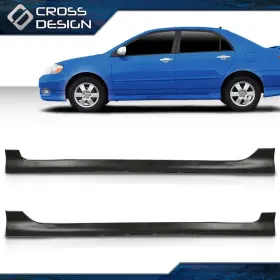 Ht-02rpa2089abk Crossdesign Fit For 2003 - 2008 Toyota Corolla S Style Add-on Side Skirts Body Kit