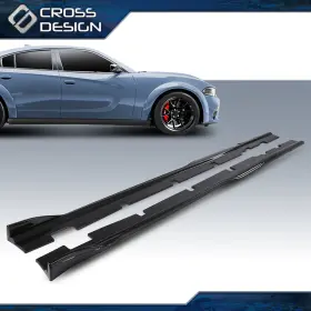 Ht-02rpa3737acb Crossdesign Fit For 2015-2023 Charger Side Skirts Accessories Carbon Fiber Look Rock Panels