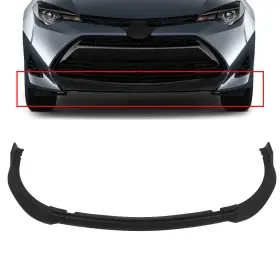 12439692 Csdex Bumper Lip Spoiler Front Fits 2017-19 Toyota Corolla L Le Xle 1.8l Black Plastic