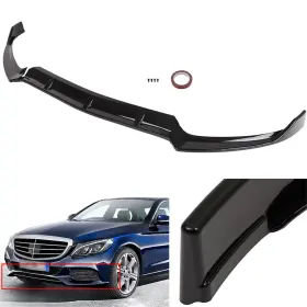 12464154 Csdex 3 Gloss Black Front Bumper Lip For 2015-2018 Mercedes-benz C250 C200 C63 Amg