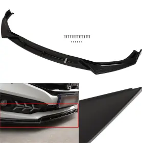 12464157 Csdex Front Bumper Lip Spoiler For Honda Civic 2014-2021 Splitter Gloss Black Plastic