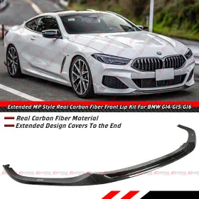 Blf-bm850-3pc-jc-cf Cuztomtuning For 19-26 Bmw G14 G15 G16 840i M850i Mp Style Real Carbon Fiber Front Bumper Lip