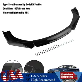 C207-a035-b Darupsun 4pcs Universal Car Front Bumper Lip Body Kit Splitter Diffuser Protector Black