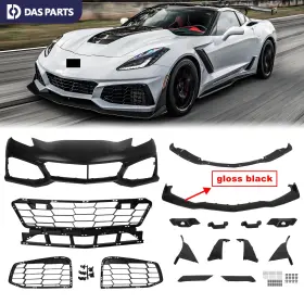 Ch6200139t Dasparts Zr1 Style Full Front Bumper Cover Grille Set For 2014-2019 Chevrolet Corvette C7