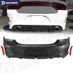Dg6212027 Dasparts For 2015-2024 Dodge Charger New Rear Bumper Cover Fascia With Side Vents Primed