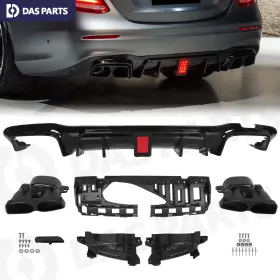 Mb6240088 Dasparts For Benz W213 E300 E43 E63 2016-2020 F1 Style Rear Diffuser With Led Exhaust Tips