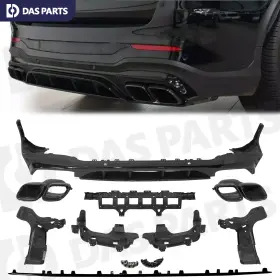 Mb6400004 Dasparts Rear Bumper Diffuser With Exhaust Tips For 2020-2024 Mercedes-benz Glc X253 Glc300