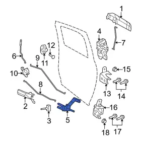 68045172aa Dodge Oe For Ram 1500 2009-2010 Rear Right Door Lock Rod Cover