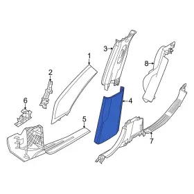 7mu89lxhaa Dodge Oe For Hornet 2023-2025 Left Lower Door Pillar Post Trim Set