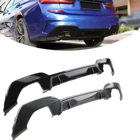 Dreamhighhusa 331234266741 Rear Bumper Lip Diffuser For Bmw 3 Series G20 G21 G28 2019 Glossy Black