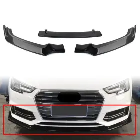 Dreamhighhusa 550735579239 Front Bumper Lip Spoiler Kit Fit Audi A4 2017-2019 Glossy Black Auto Car