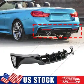 Dreamrefit011424-gb-sd Dreamrefit For 14-20 Bmw F32 F33 F36 420i Gran Coupe 440i M Sport Rear Diffuser Gloss Black