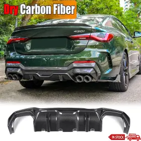 H-w-bm605-1-dc Dry Carbon Fiber Rear Bumper Lip Diffuser For Bmw 4 Series G22 G23 Coupe 2021
