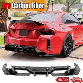 H-w-bm928-dc Dry Carbon Fit Bmw G87 M2 Coupe 22-2025 Rear Bumper Diffuser Lip Spoiler Canard