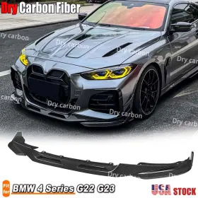 W-bm601-dc Dry Carbon Fiber 3pcs For Bmw G22 G23 M440i M-sport 2021 Front Bumper Lip Splitter