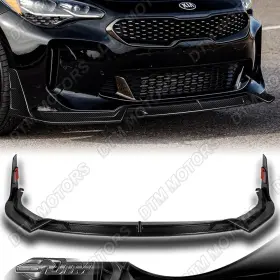 2-pu-213-r-rcf Dtm For 18-23 Kia Stinger Gt-line Carbon Fiber Front Bumper Lip Body Kit Spoiler