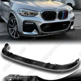 2-pu-358-r-rcf Dtm For 18-21 Bmw X3 X4 G01 G02 M-sport Real Carbon Fiber Front Bumper Lip Spoiler