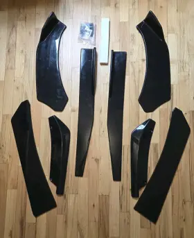 2-pu-89626-pbk Dtm Motors Honda Civic 10th Gen 2016 - 2021 Black Front Bumper Lip Body Kit Plastic Dtouch