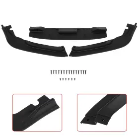Ecp119557st E-carpartstore For 11-12 Honda Cr-z Jp-style 3pcs Matte Black Front Bumper Lip Spoiler Splitter