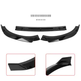 Ecp119566st E-carpartstore Glossy Black Fits Hyundai Ioniq 2017-2022 Front Bumper Lip Spoiler Splitter