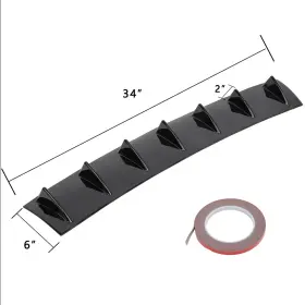 Ecp161957st E-carpartstore Bumper Lip Diffuser Rear Body Black Car Shark Spoiler Wing Chassis Abs Universal