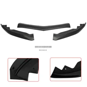 Ecp165029st E-carpartstore Fits 15-18 Cadillac Ats 3 Pieces Glossy Black Front Bumper Lip Spoiler Splitter