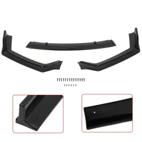 Ecp165035st E-carpartstore Front Bumper Lip Trim Spoiler Fits Infiniti For Q50 2018-20 Sport Painted Black
