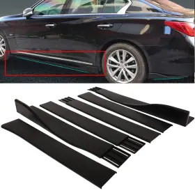 E-carpartstore Ecp167212st 86 Inch Universal Black Extension Side Splitters Diffuser Skirt Rocker Winglet Wind