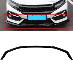 Ecp168231st E-carpartstore For 16-21 Civic Hatchback And Si Black Front Bumper Lip Spoiler Splitter 3pcs