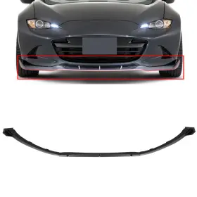 Ecp168236st E-carpartstore For 2016-2021 Mazda Mx-5 Painted Black Front Bumper Lip Spoiler Splitter 3pcs