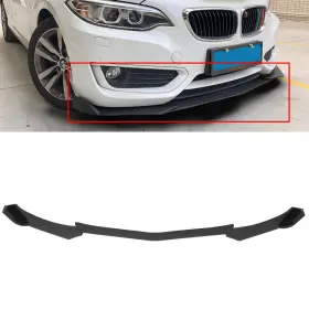 Ecp168238st E-carpartstore Universal Adjustable Front Bumper Lip Spoiler Splitter 3pcs Carbon Fiber Print