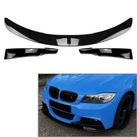 Earthoee 412000357259 Front Bumper Spoiler Lip For Bmw 3 Series E90 E91 M Sport Lcl 09-12 Carbon Black
