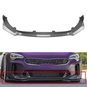 Earthoee 550733481640 Front Bumper Spoiler Splitter Lip For Kia Stinger Gt 2018-2023 Carbon Fiber Blk