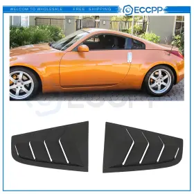 E0170636001cp01 Eccpp 2x Side Window Louvers Cover Fits 2003-2008 Nissan 350z Coupe