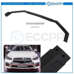 E16105035cp Eccpp Fits 2018-2020 Infiniti Q50 Sport 3 Pieces Glossy Black Front Bumper Spoiler Lip
