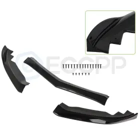 E1650290402cp Eccpp Fits 2015-2018 Cadillac Ats 3-pcs Painted Black Front Bumper Spoiler Lip