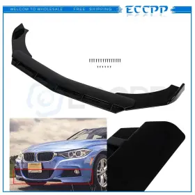 E16503210321cp Eccpp 3x Front Lip Splitters Universal Fits Audi A3 A4 Glossy Black High Quality Pp