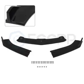 E16503402202cp Eccpp Fits 2016-2021 Chevy Camaro 3pcs Gloss Black Front Bumper Spoiler Lip