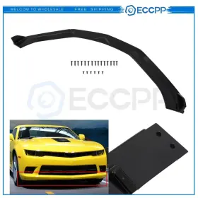 E1650340402cp Eccpp Fits 2016-2021 Camaro 3-pcs Painted Black Front Bumper Spoiler Lip
