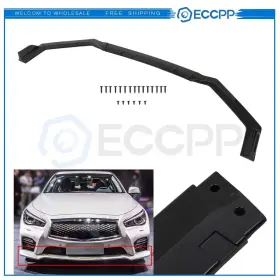 E16503522103cp Eccpp Fits 18 19 20 Infiniti Q50 Sport Front Bumper Lip Spoiler Splitter Paintd Black