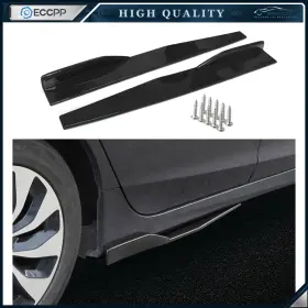 E16603cp465s Eccpp 2pcs 74.5cm Black Side Skirts Rocker Splitters Diffuser Winglet Wings Brand New